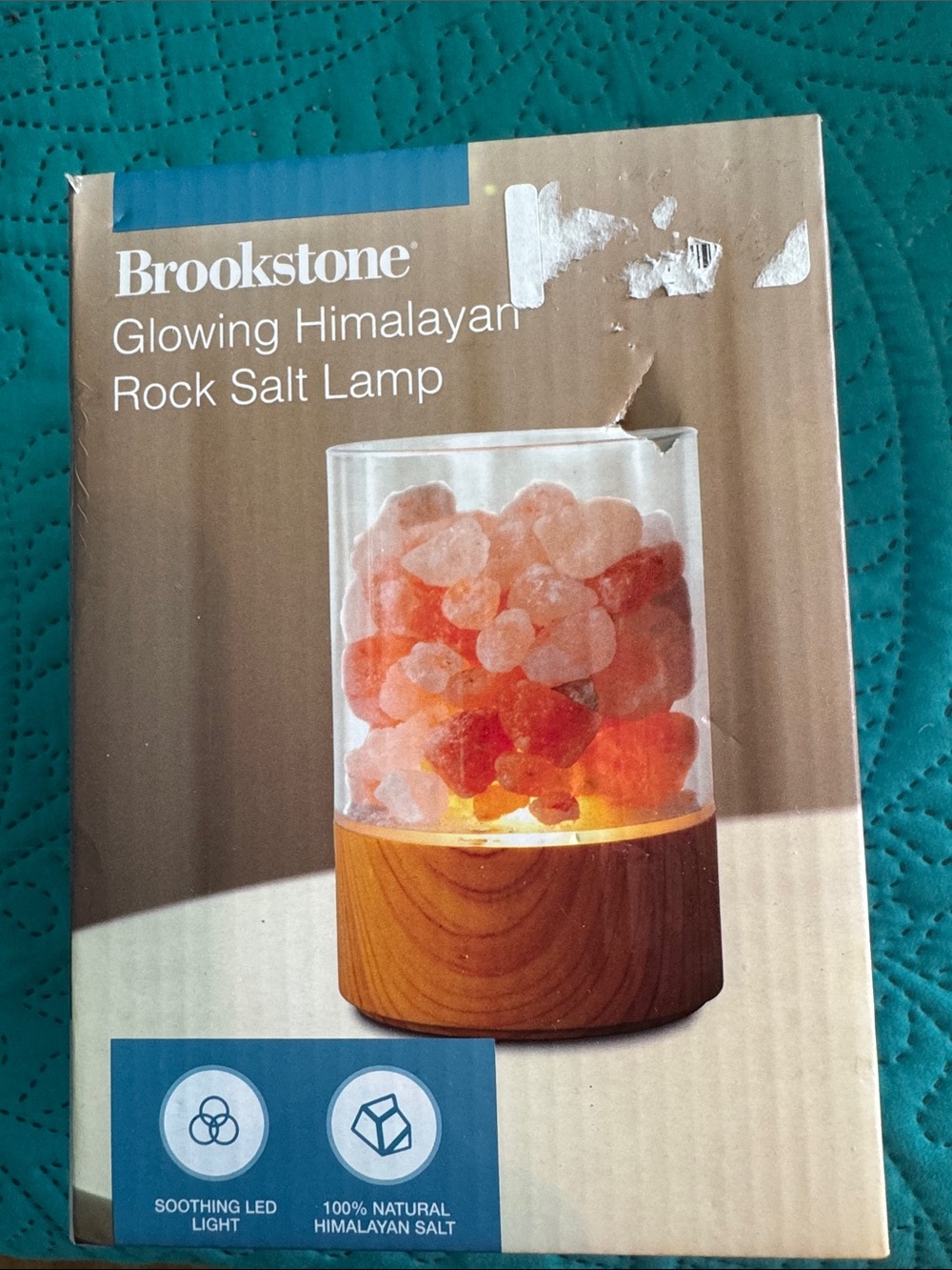 Brookstone Himalayan Salt LED Lamp in Pink and Orange